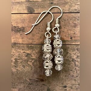 Sparkling Crystal Earrings With Silver Hooks